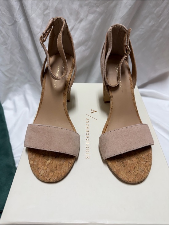 Anthropologie Shoes - NIB Anthropologie Blush Suede Cork Block Heels
